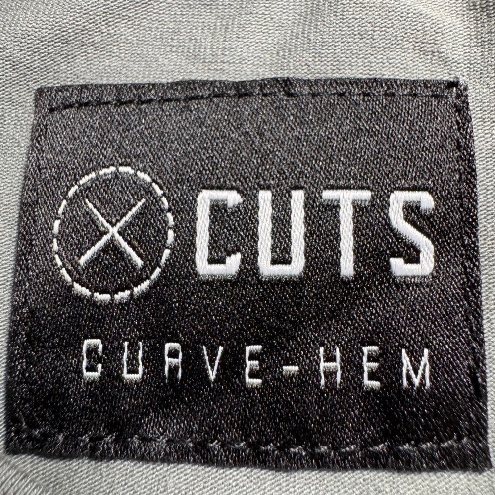 Cuts Curve-Hem Long Sleeve Shirt Large Mens PYCA Pro Crew Neck L Sage - Picture 2 of 9